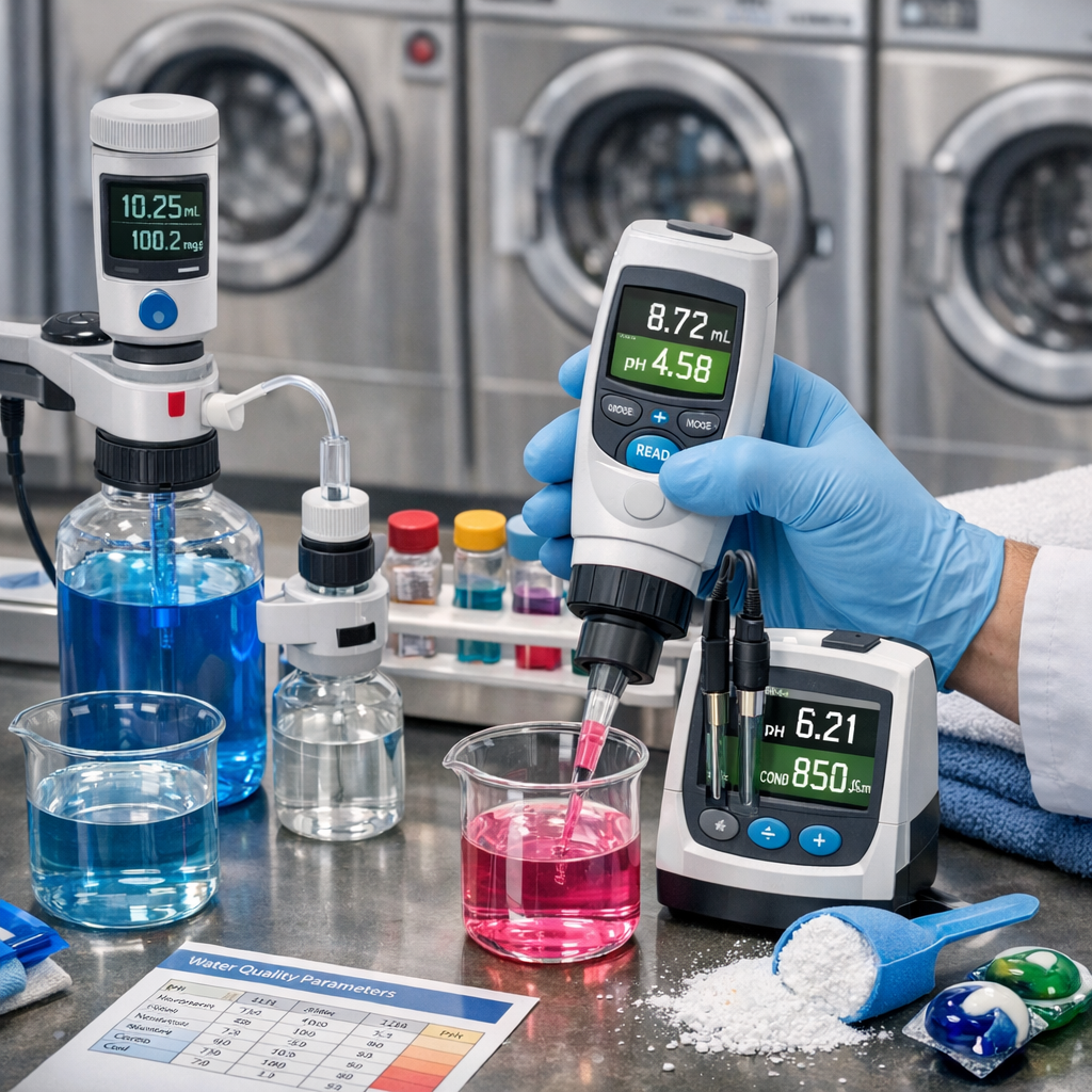 Automated Detergent Titration: Measuring Chemical Concentration in Laundromat Wash-Dry-Fold