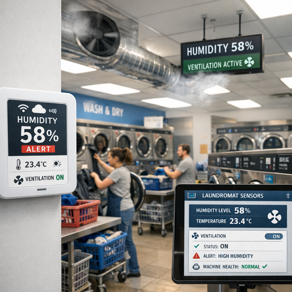 IoT Humidity Sensors: Optimizing Laundromat Ventilation to Prevent Mold and Machine Corrosion
