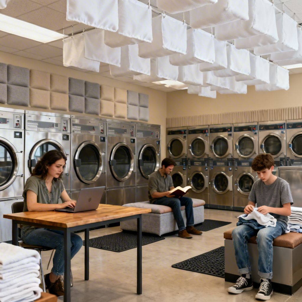 Laundromat Acoustic Baffles: Reducing Decibel Levels to Increase Customer Comfort