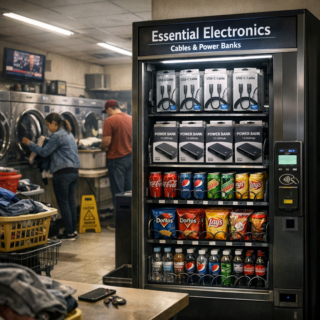 Laundromat Micro-Market Vending: Beyond Soda and Chips to ‘Essential Electronics’