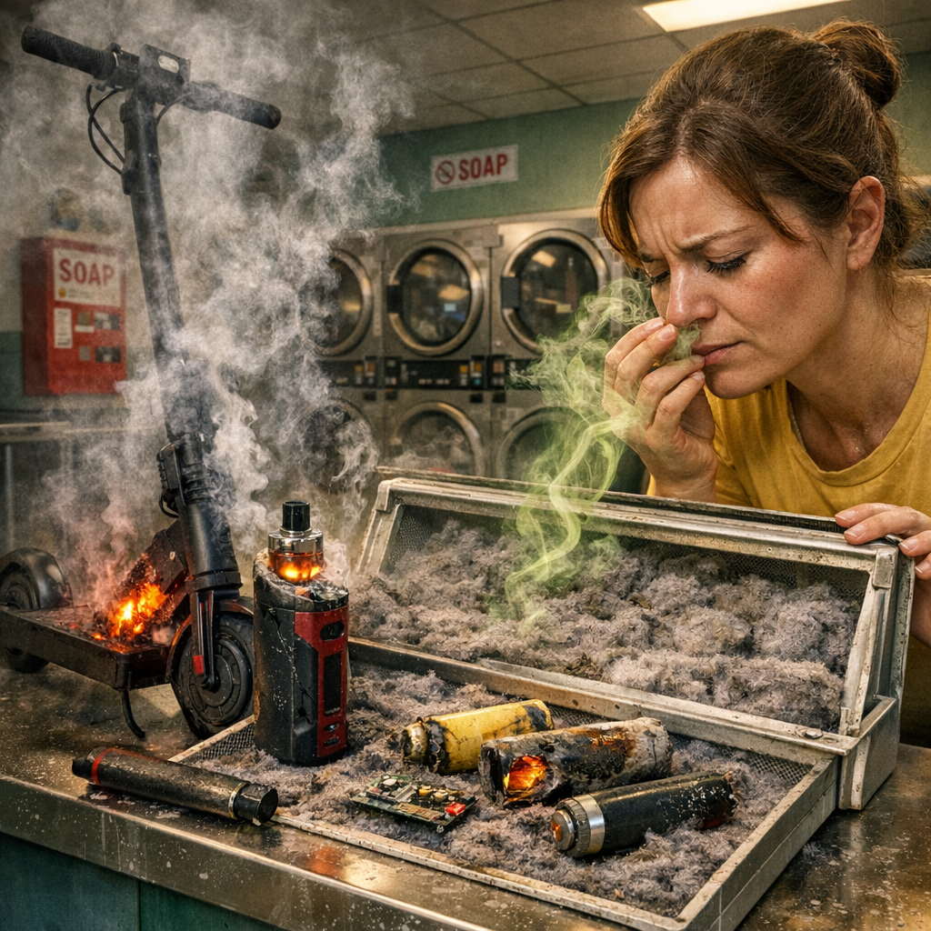Lithium-Ion Thermal Runaway: A New Fire Threat in Commercial Laundromat Lint Traps
