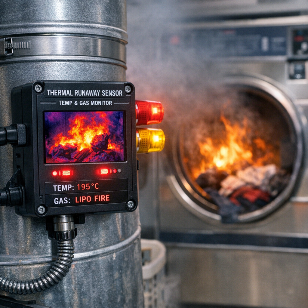 Thermal Runaway Sensors: Preventing Lithium Battery Fires in Laundromat Lint Trps